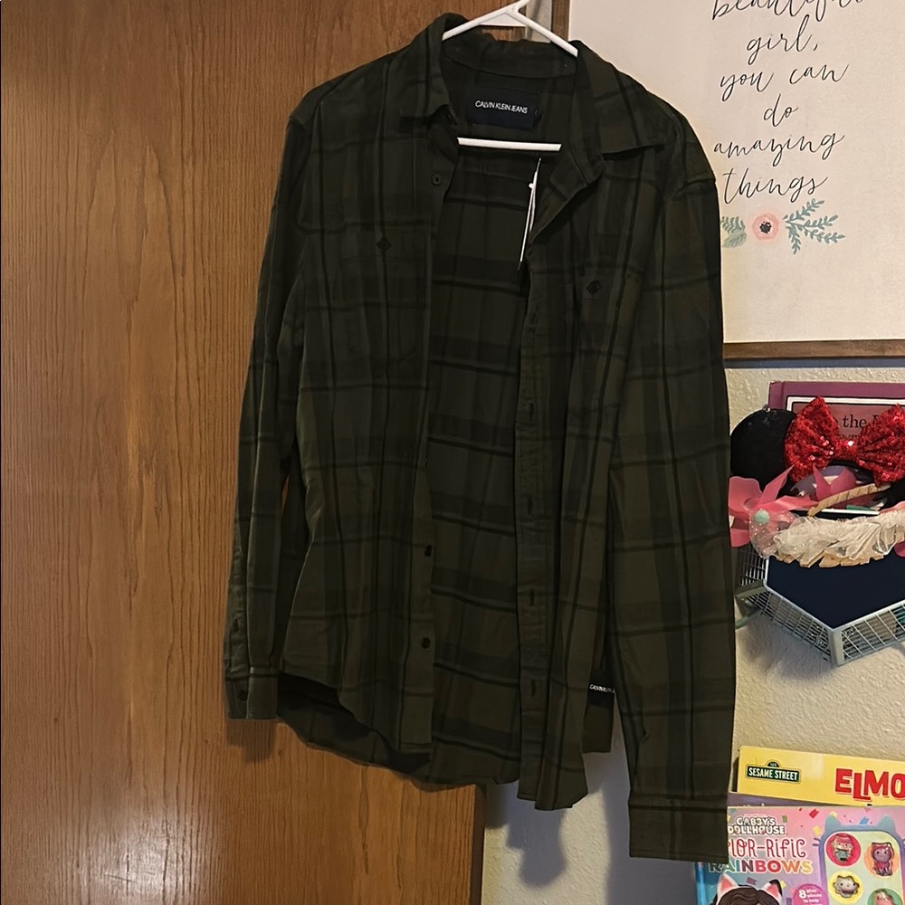 Calvin Klein Dark Green Checkered Shirt